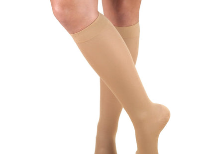 TRUFORM - Ladies' Knee High Opaque Stockings, Beige | Closed Toe 20-30 Mmhg