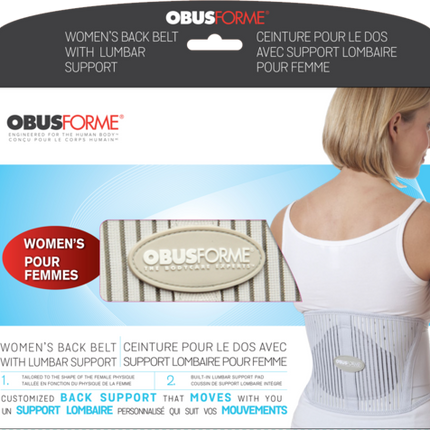ObusForme Ceinture dorsale pour femme avec soutien lombaire | Moyen/Grand : 81 - 94 cm