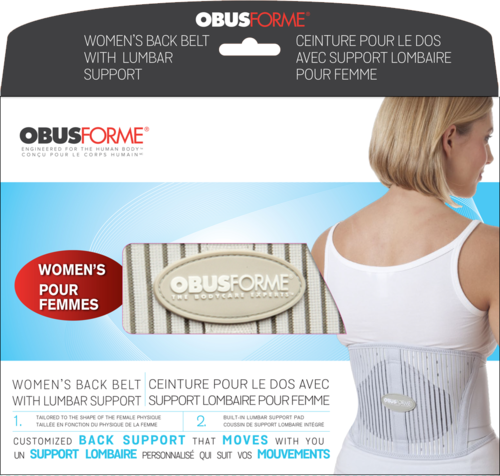 ObusForme Women's Back Belt with Lumbar Support | Small/Medium 69 - 79 cm