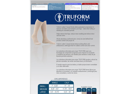 TRUFORM - Chaussettes décontractées pour femme | 15-20 mmHg