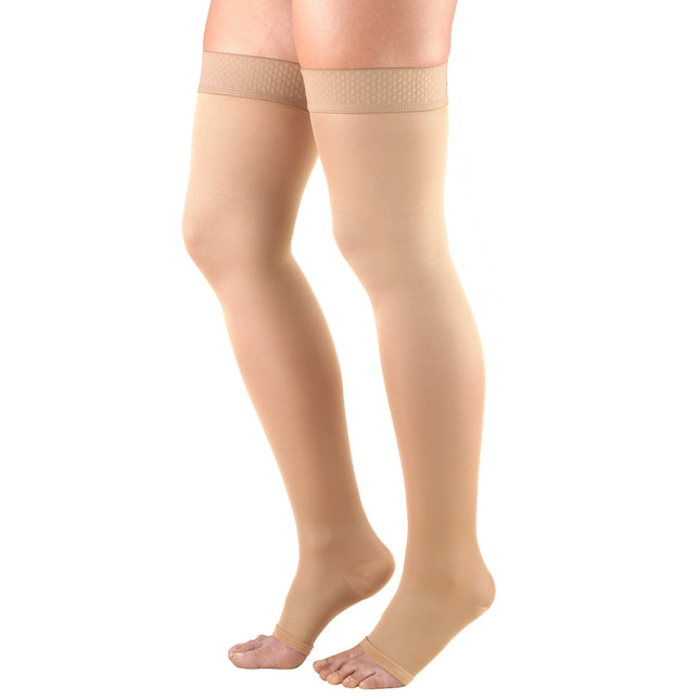 TRUFORM - Ladies' Thigh High Opaque Stockings | Open Toe 20-30 Mmhg