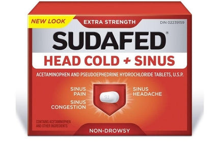 Sudafed Extra Strength  Head Cold & sinus Tablets | 12 Caplets