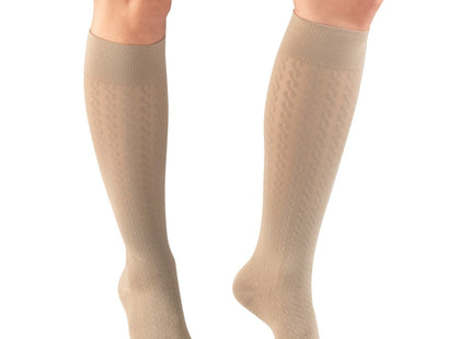 TRUFORM - Chaussettes hautes pour femme (motif torsadé) | 15-20 mmHg