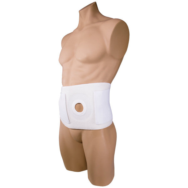 Ceinture de stomie OTC 6" avec coussinet (ouverture 2"), blanche