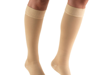 TRUFORM - Below-Knee Stockings, Beige (Dot Top) | Closed Toe 20-30 Mmhg
