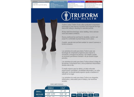 TRUFORM - Chaussettes hautes pour femme (motif torsadé) | 15-20 mmHg