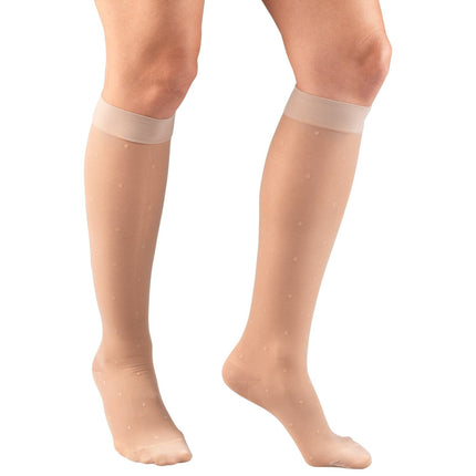 TRUFORM - Ladies' Sheer Knee High (Dot Pattern) | 15-20 Mmhg