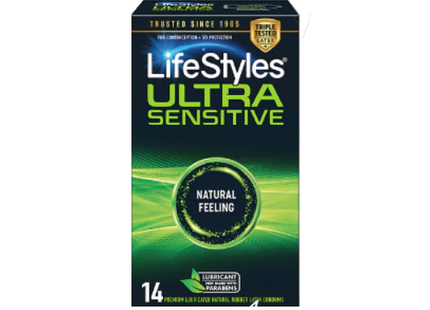 LifeStyles - Ultra Sensitive Lubricated Natural Rubber Latex | 14 or 36 Condoms