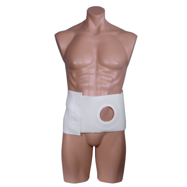 Ceinture de stomie OTC 9" avec coussinet (ouverture 3"), blanche