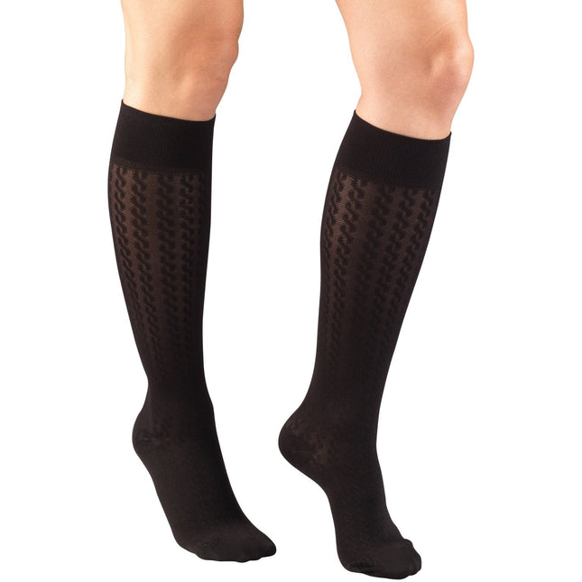 TRUFORM - Ladies' Knee-High Socks (Cable Pattern) | 15-20 Mmhg