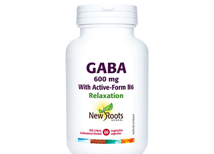 New Roots GABA with Active-Form B6 Relaxation - 600 mg | 60 Vegetable Capsules
