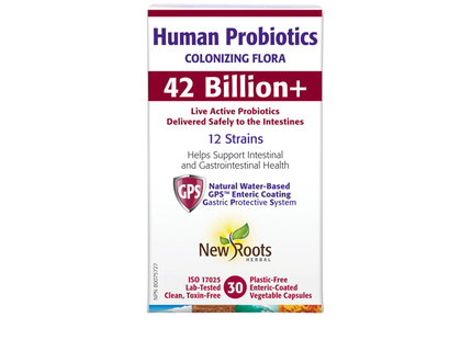 New Roots - Human Probiotics Colonizing Flora - 42 Billion Live Active Probiotics | 30 Vegetable Capsules
