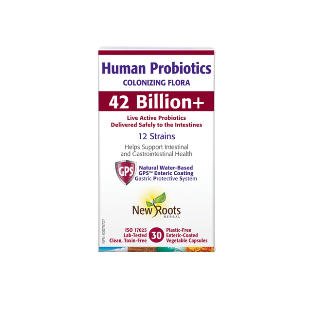 New Roots - Flore colonisatrice de probiotiques humains - 42 milliards de probiotiques actifs vivants | 30 Gélules Végétales