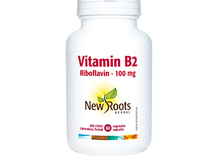 New Roots - Vitamin B2 Riboflavin 100mg | 60 Vegetable Capsules*
