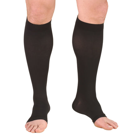 TRUFORM - Below Knee Stockings/Microfibre Black (Short) | Open Toe 20-30 Mmhg