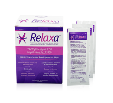 Relaxa Laxative Polyethylen Glycol 3350 Travel Size Powder | 30 x 17 g