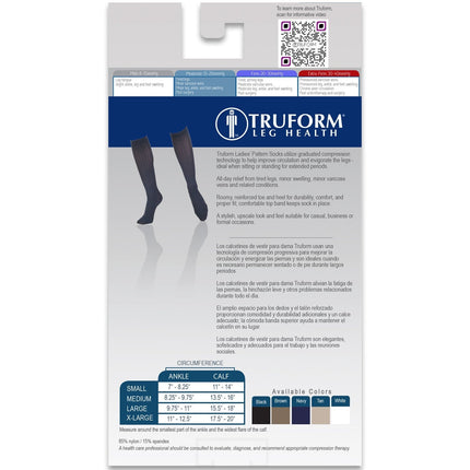 TRUFORM - Chaussettes femme à motif côtelé | 15-20 mmHg