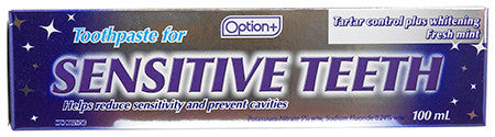 Option+ Tartar Control plus Whitening Toothpaste for Sensitive Skin - Fresh Mint | 100 ml