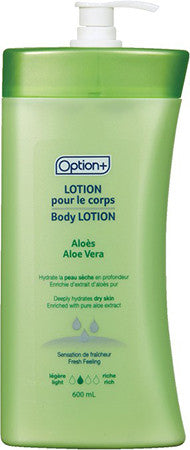 Option+ Lotion pour le corps à l’aloe vera | 600 ml