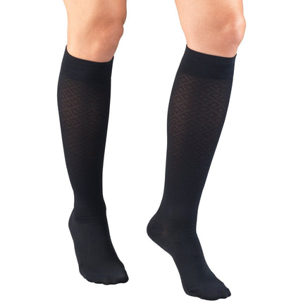 TRUFORM - Chaussettes hautes pour femme, motif losanges | 15-20 mmHg