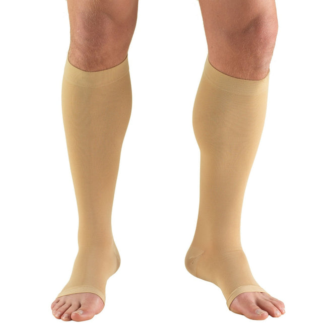 TRUFORM - Below-Knee Microfiber Socks/Aloe Vera | Open Toe 20-30 Mmhg