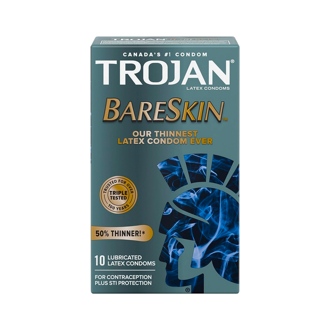 Préservatifs lubrifiés Trojan Bareskin | 10 comptes