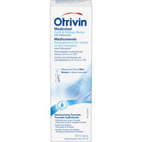 Otrivin Soulagement médicamenteux du rhume et des allergies avec hydratants Spray nasal – Brume à dose mesurée | 20 ml