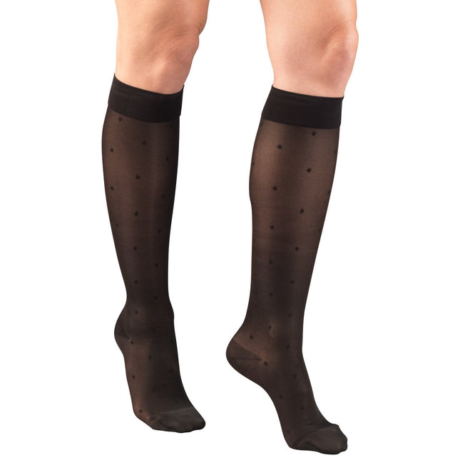 TRUFORM - Ladies' Sheer Knee High (Dot Pattern) | 15-20 Mmhg