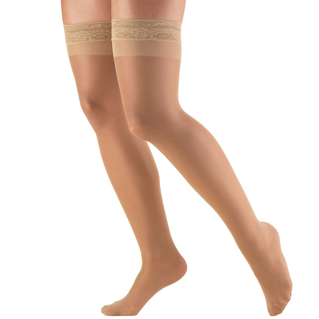 TRUFORM - Ladies' Sheer "Lites" Thigh High Stockings (Lace Top) | 8-15 Mmhg