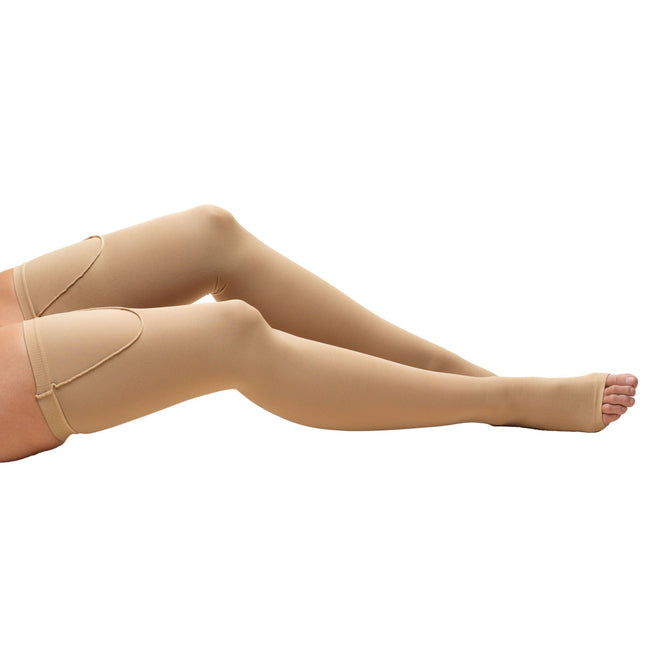 TRUFORM - Anti-Embolism Thigh High Stockings | Open Toe 18 Mmhg